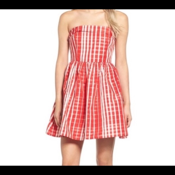 red and white gingham dress